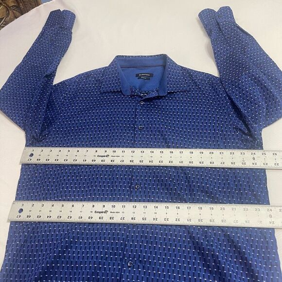Bugatchi Classic Fit Blue Long Sleeve Button Up Shirt Size XL - Picture 2 of 7